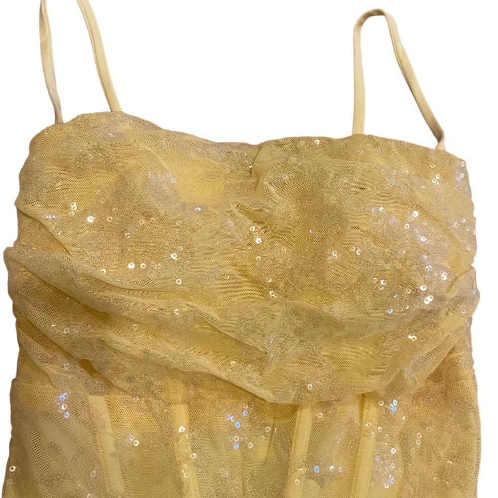 Windsor Pale Yellow Sequin Mini Dress - Picture 6 of 6